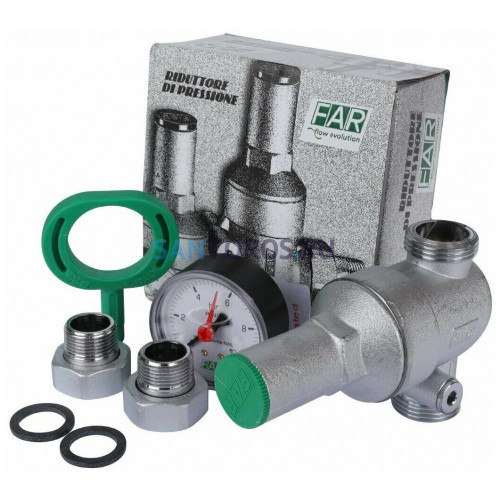 Редуктор давления хром FAR 3/4" наружный-наружный, c манометром FA 2815 34 (ФАР)